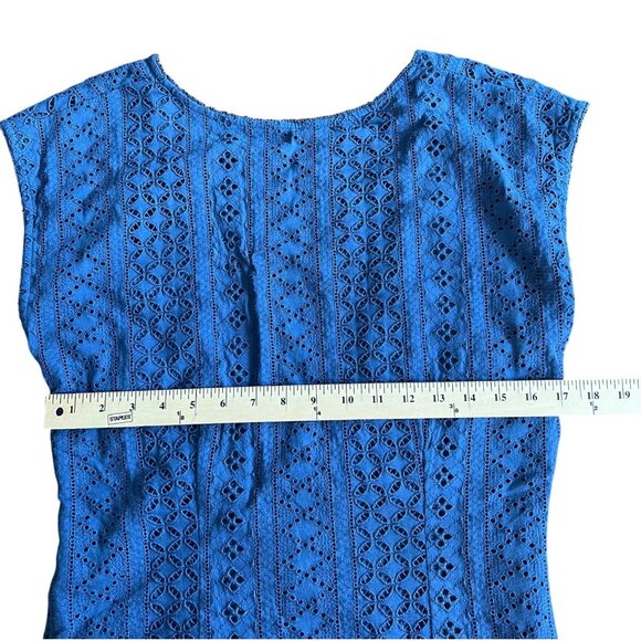 Free People Women's Blue Remember Me Embroidered Lace Mini Dress Open Back Large - Picture 7 of 14